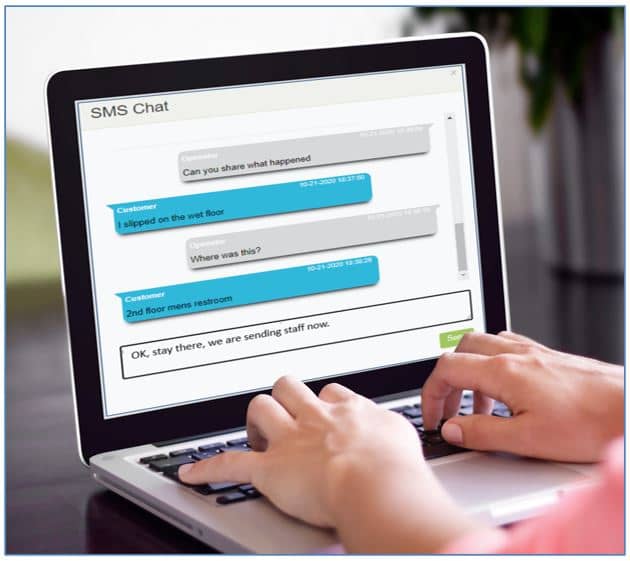 Business View of Guest Chat Screen