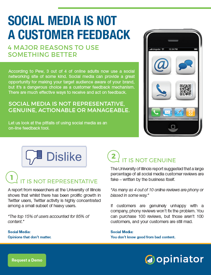 Do not use social media for customer feedback brochure