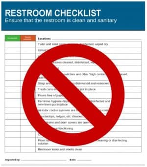 No restroom checklist needed when using the cell phone