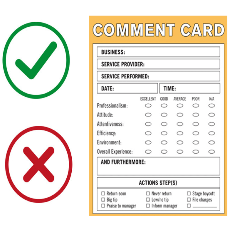 Comment Card advantages and disadvantages