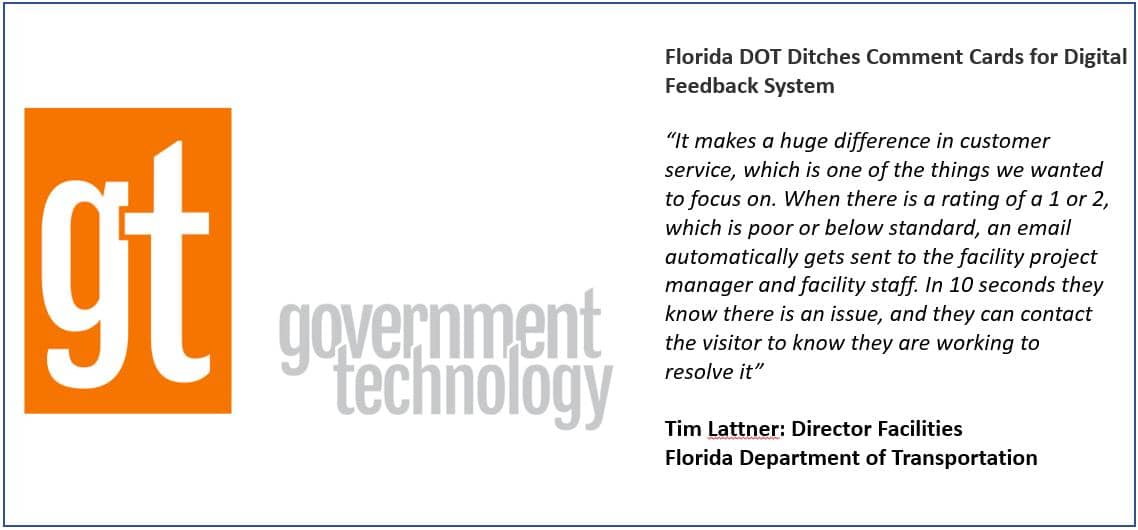 GovTech article on visitor feedback at Florida Rest Areas