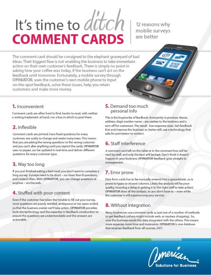 American Solutions Ditch the Comment Card