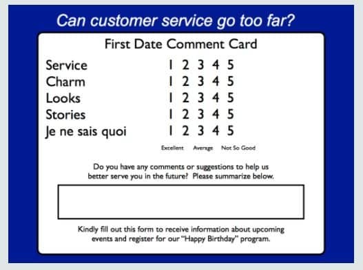 A bad comment card